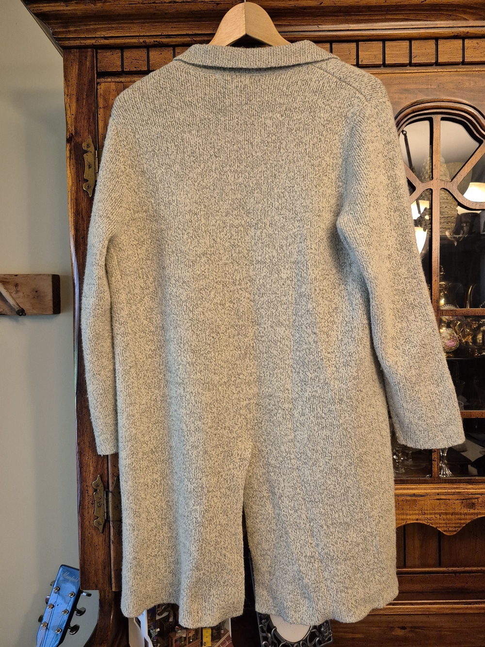 Monteau Light Gray Open-Front Long Beautiful Cardigan Size L - Picture 5 of 7